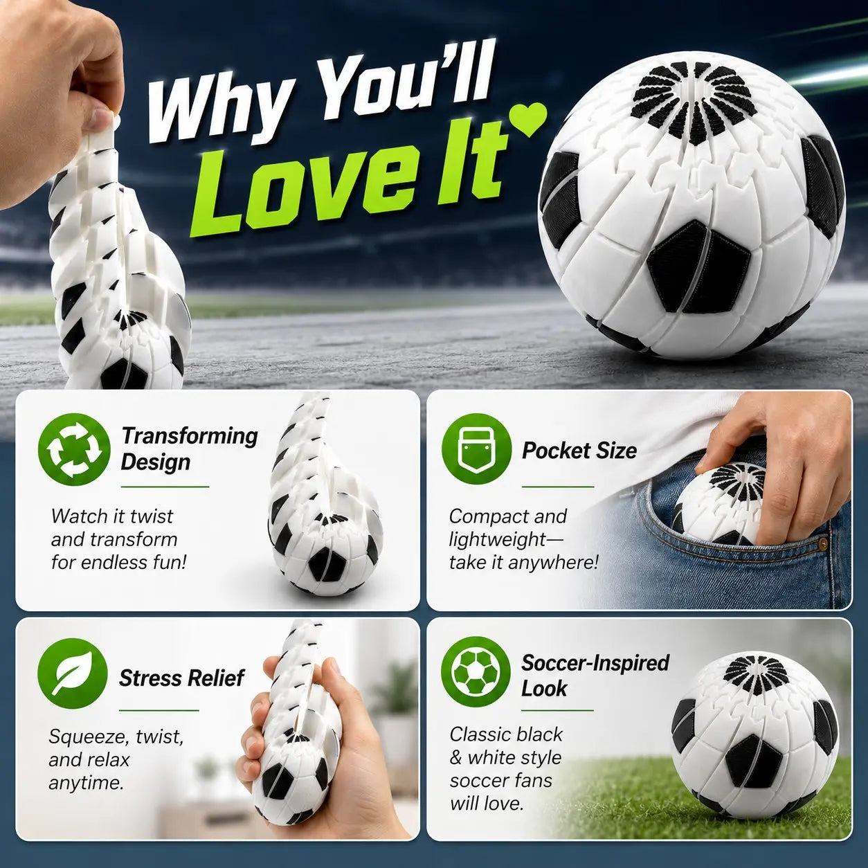 Multi-Sports Twisting Spiral Fidget Ball