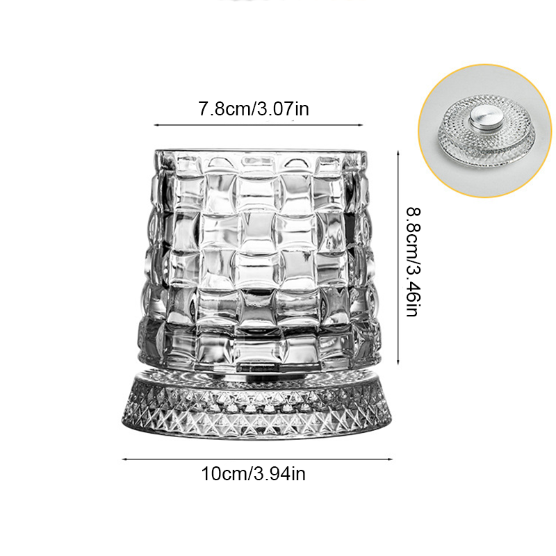 360° Spinning Crystal Whiskey Glass – Luxury Rotating Bourbon & Cocktail Tumbler (280ml)