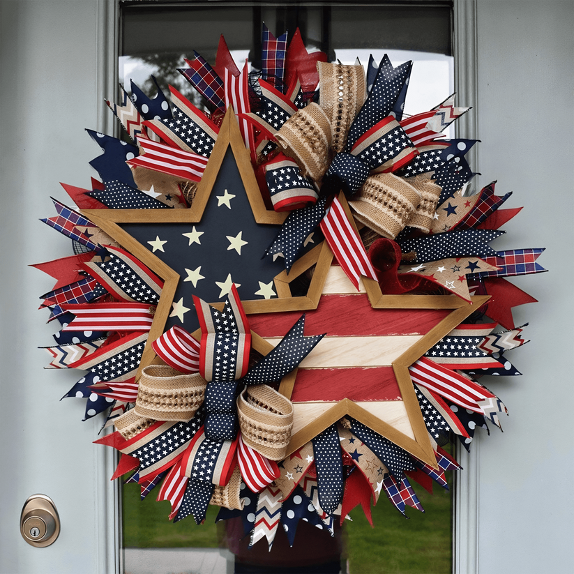Patriotic American Flag Wreath – 250th Anniversary Edition