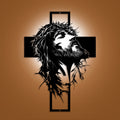 Crown of Thorns Jesus Cross Metal Wall Decor