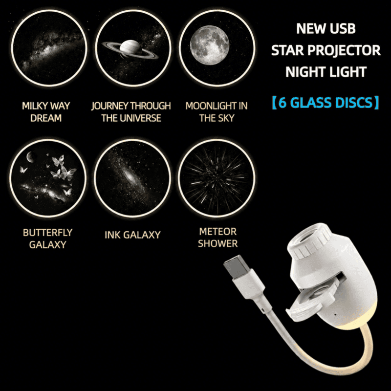 Mini Galaxy Star Projector Night Light – USB Starry Sky Ambient Lamp