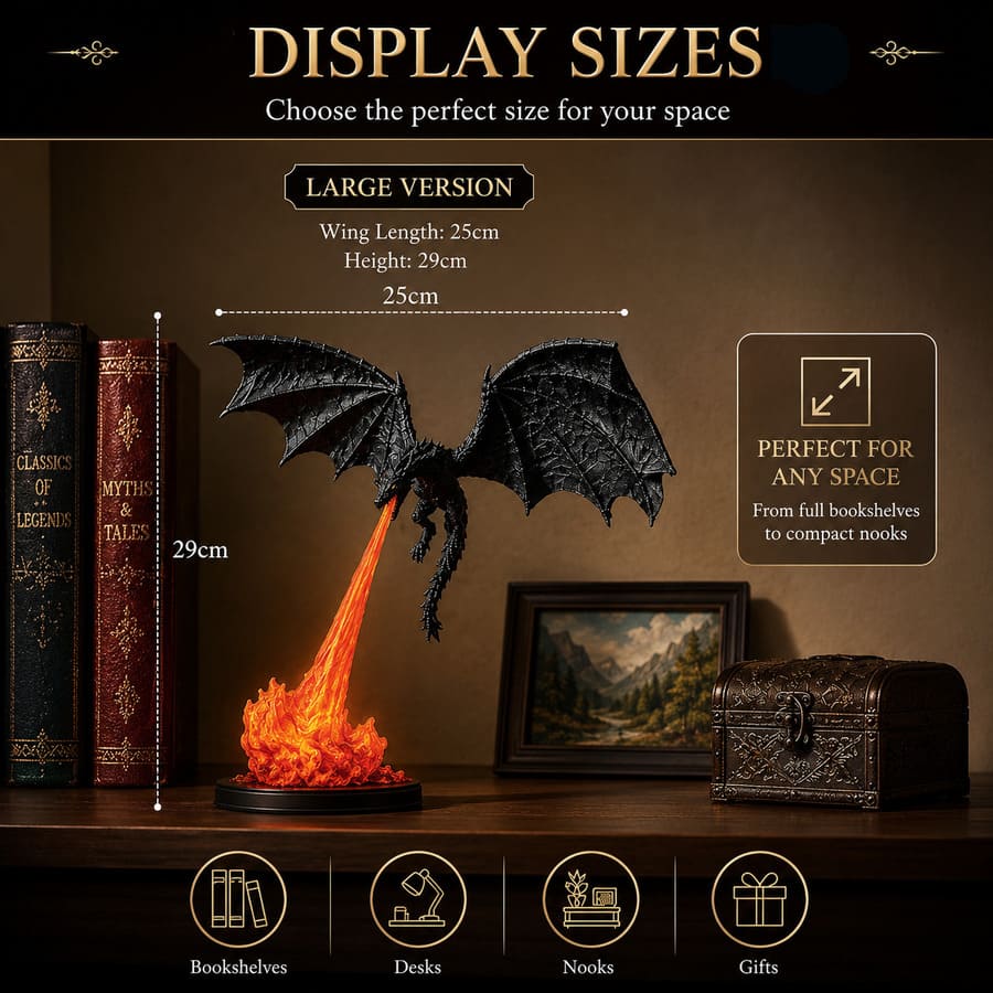 Lampe Dragon Imprimée en 3D pour Décoration Fantaisie