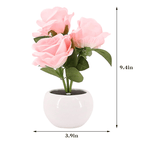 Rechargeable Rose Flower Night Light – Romantic LED Table Lamp with Ceramic Vase Decor