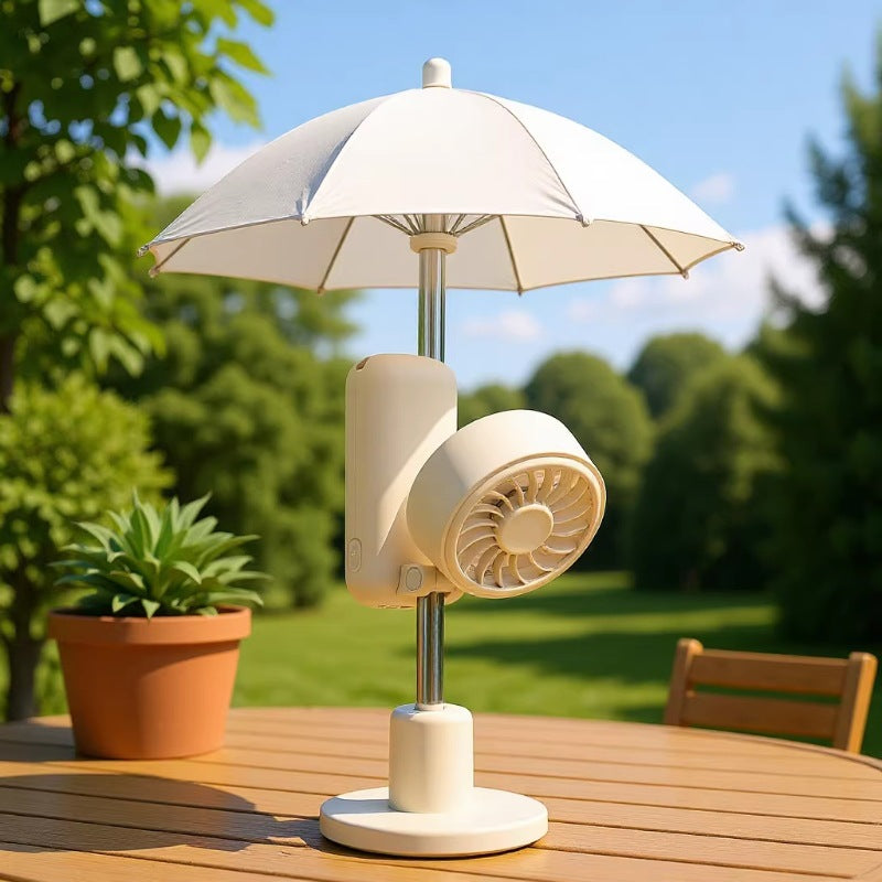 Umbrella Clip Fan – 180° Adjustable Portable 5-Speed Hands-Free Cooling Fan with Digital Display