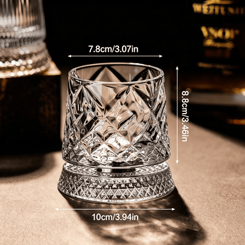 360° Spinning Crystal Whiskey Glass