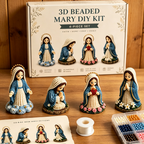 DIY 3D Beaded Blessed Mother Embroidery Kit – Handmade Craft Set