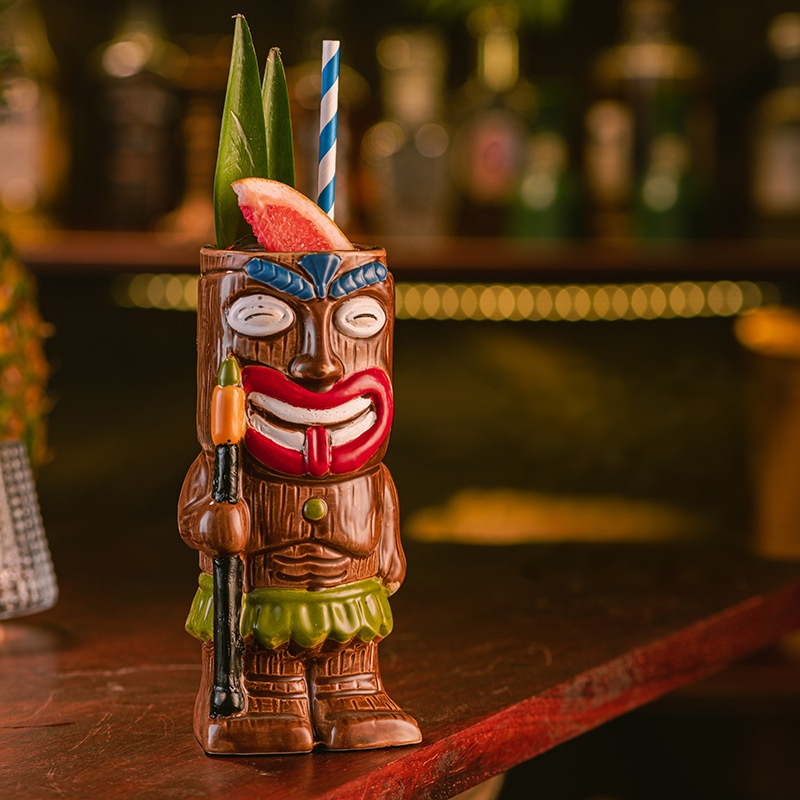 Creative Island Tiki Cocktail Glass – Hawaiian Party Drink Mug (450ml)