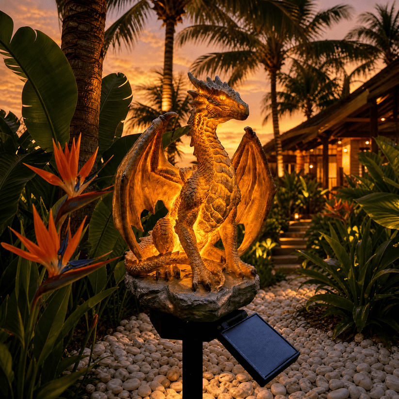 Solar Dragon Garden Light – Fantasy LED Outdoor Statue