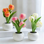 LED Tulip Flower Table Lamp – Romantic Artificial Flower Night Light Decor
