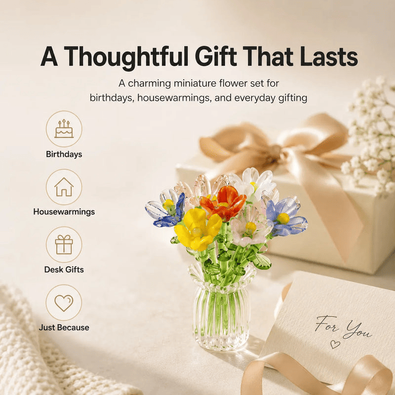 Mini Glass Flower Ornament