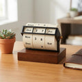 Rotary Perpetual Desk Calendar – Wooden Reusable Calendar Decor for Office & Home