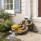 Hand-Painted Duck Downspout Statue – Decorative Rain Gutter Garden Diverter