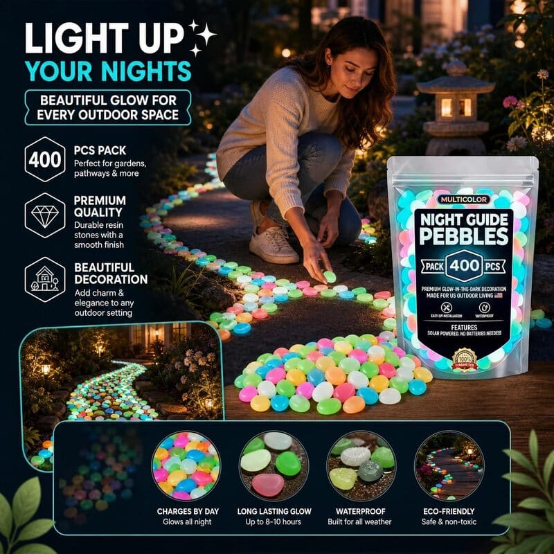 Glow in the Dark Garden Pebbles