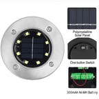 Solar Ground Lights – 8 LED Outdoor Disk Lights