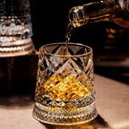 360° Spinning Crystal Whiskey Glass – Luxury Rotating Bourbon & Cocktail Tumbler (280ml)