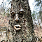 Funny Old Man Tree Face Sculpture – Whimsical Outdoor Garden Tree Decor