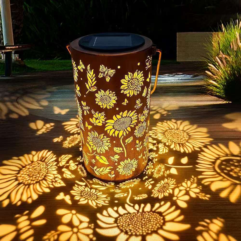 🌻 Sunflower Motif Solar Garden Lantern – IP55 Waterproof Outdoor Decor Light