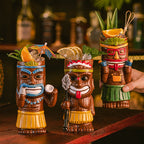 Creative Island Tiki Cocktail Glass – Hawaiian Party Drink Mug (450ml)