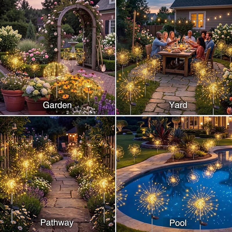 200 LED Solar Firework Garden Lights