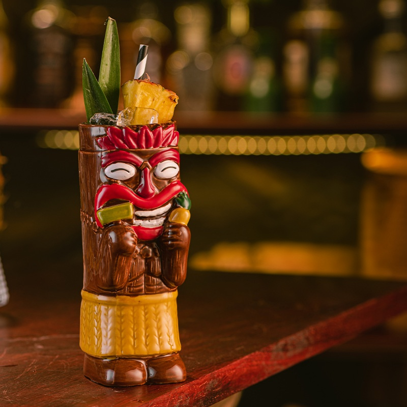 Creative Island Tiki Cocktail Glass – Hawaiian Party Drink Mug (450ml)