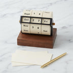 Rotary Perpetual Desk Calendar – Wooden Reusable Calendar Decor for Office & Home