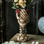 Three Wise Skulls Planter – Gothic Resin Succulent Pot & Halloween Decor