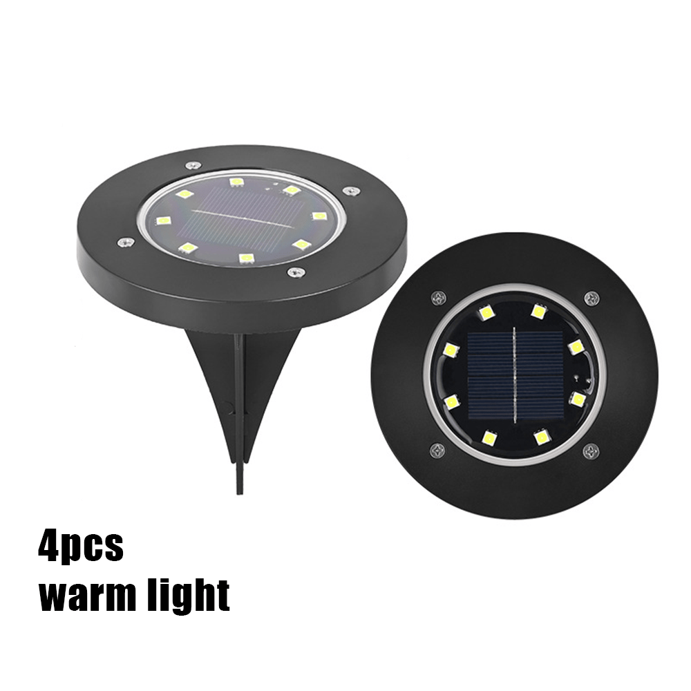 Solar Ground Lights – 8 LED Outdoor Disk Lights