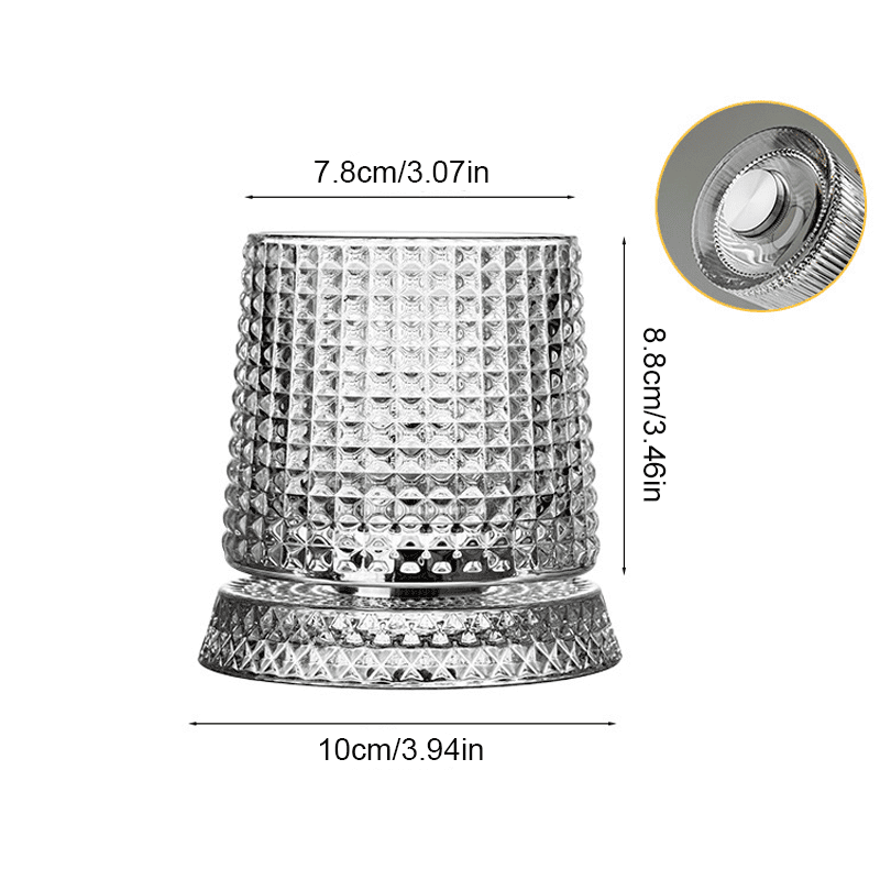 360° Spinning Crystal Whiskey Glass