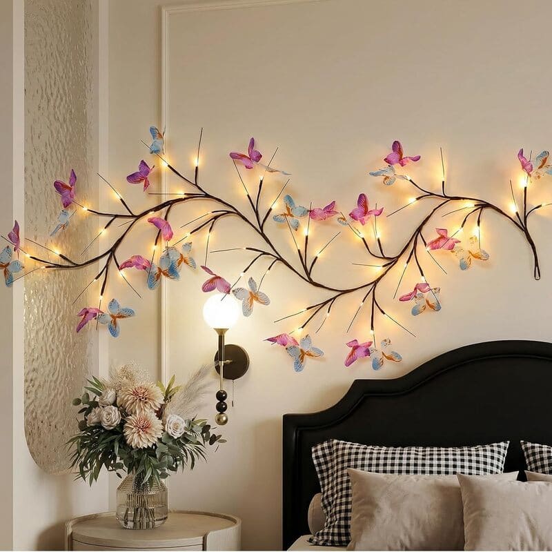 Butterfly Willow Vine Lights – LED Branch Wall Decor with Remote & 8 Lighting Modes