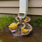 Hand-Painted Duck Downspout Statue – Decorative Rain Gutter Garden Diverter