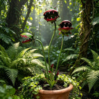 Whimsical Metal Carnivorous Plant Garden Stake – Fantasy Outdoor Yard Decor