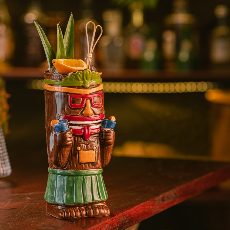 Creative Island Tiki Cocktail Glass – Hawaiian Party Drink Mug (450ml)