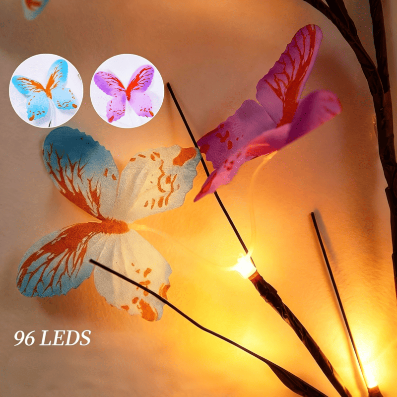 Butterfly Willow Vine Lights – LED Branch Wall Decor with Remote & 8 Lighting Modes