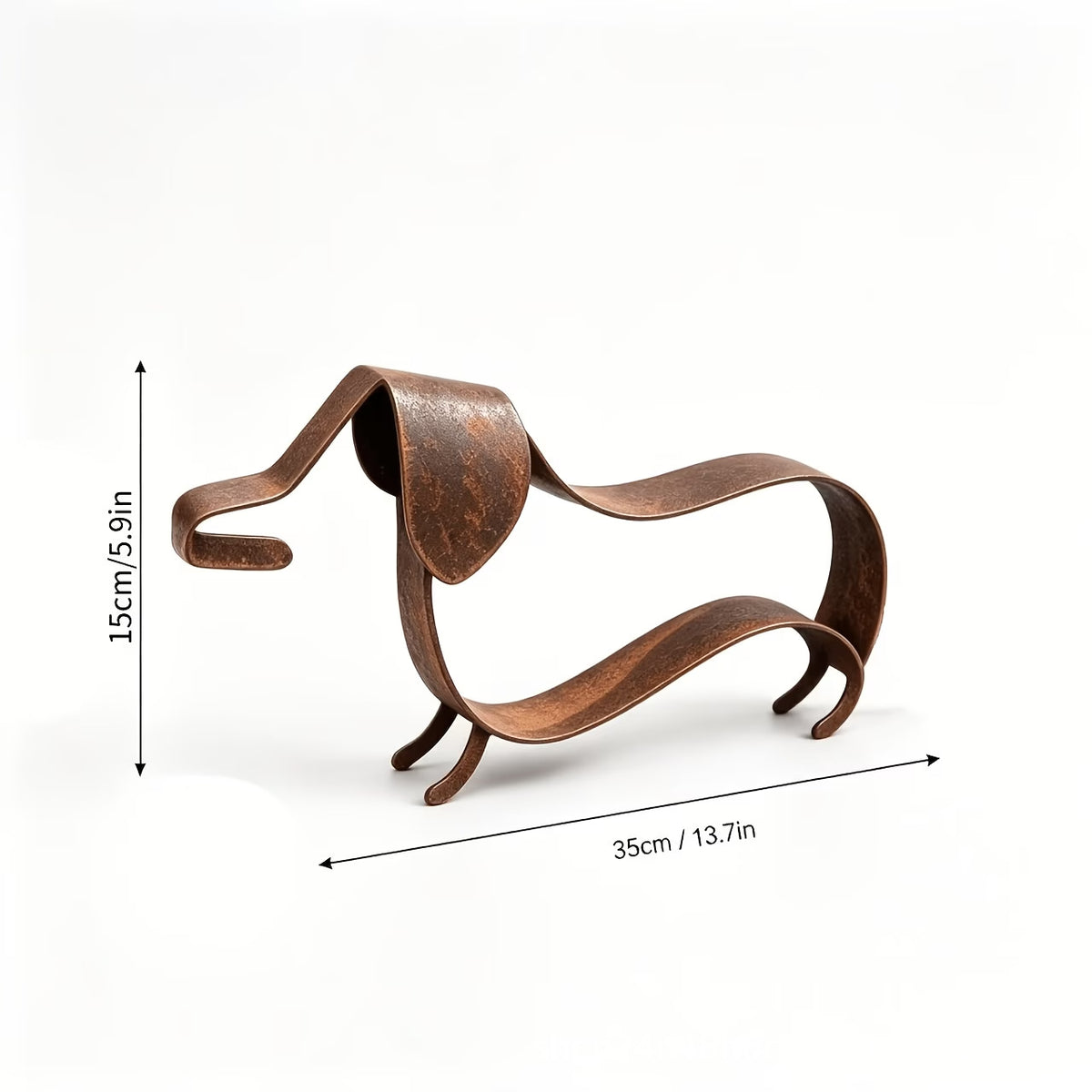 Metal Dachshund Sculpture – Rustic Indoor & Outdoor Decor