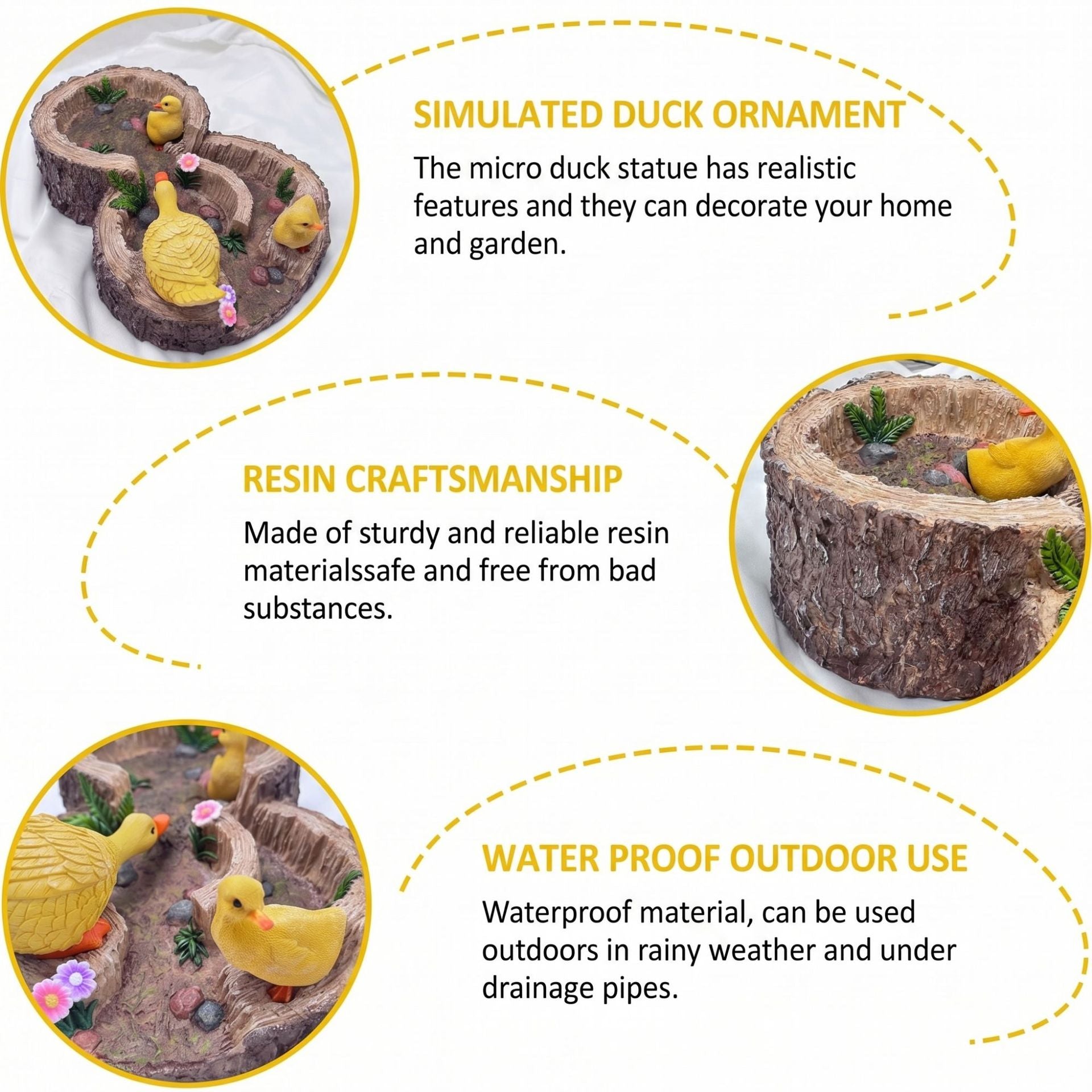 Hand-Painted Duck Downspout Statue – Decorative Rain Gutter Garden Diverter