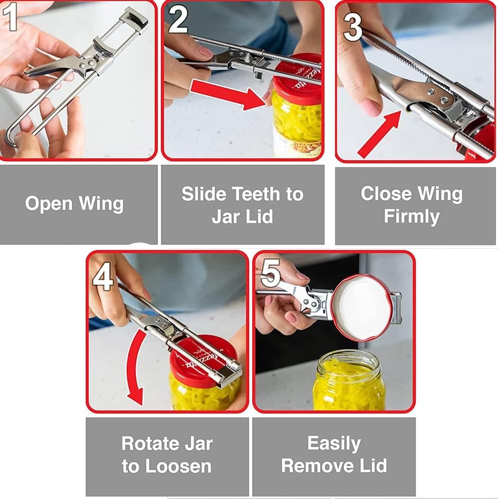 Adjustable Stainless Steel Jar & Bottle Opener