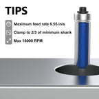 4PCS Flush Trim Router Bit Set – 1/4" Shank Carbide Pattern & Template Router Bits with Top Bearing