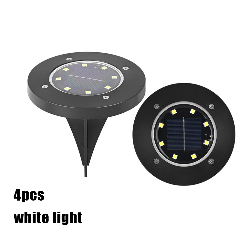 Solar Ground Lights – 8 LED Outdoor Disk Lights