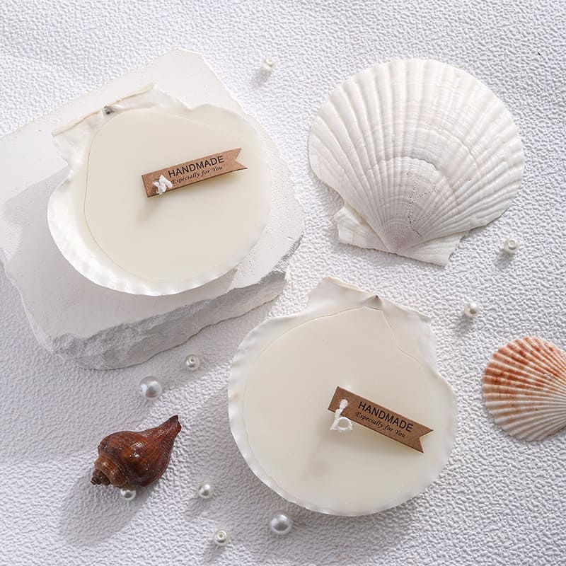 Handmade Seashell Scented Soy Wax Candle – Coastal Aromatherapy Home Decor