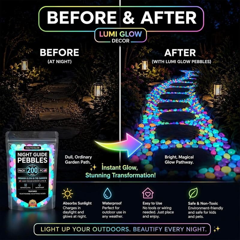 Glow in the Dark Garden Pebbles