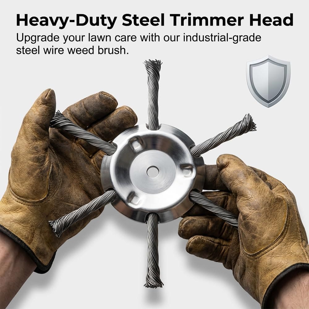 Buy 1 Get 1 Free – 6" Steel Wire Weed Trimmer Head for Cordless String Trimmers