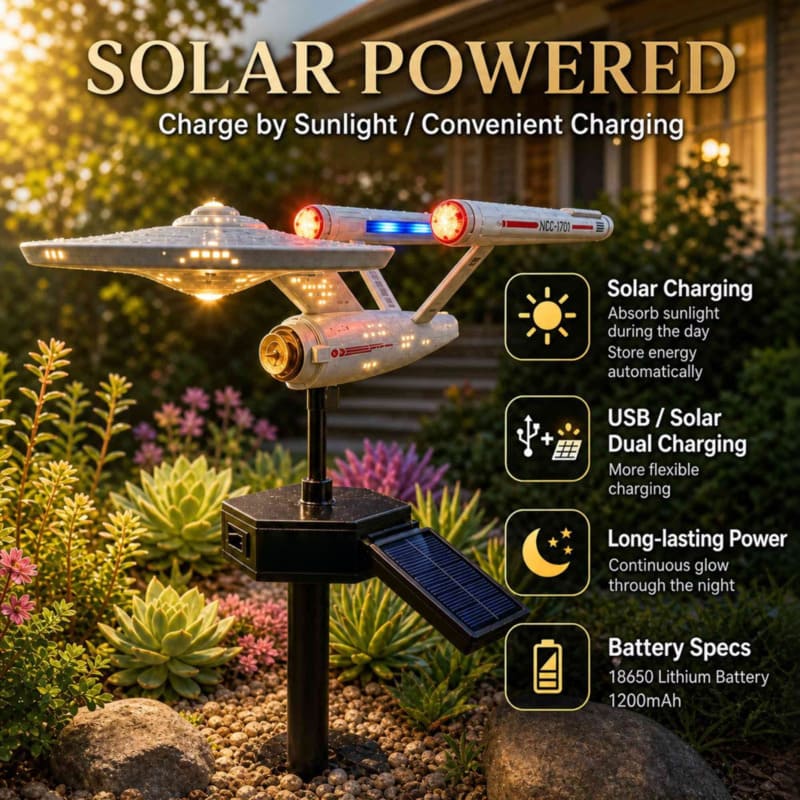 Sci-Fi Spaceship Solar Garden Stake Light