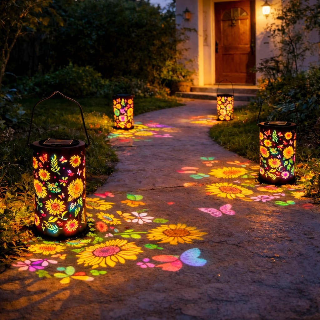 🌻 Sunflower Motif Solar Garden Lantern – IP55 Waterproof Outdoor Decor Light