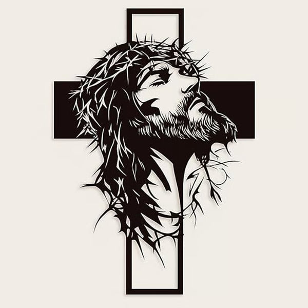 Crown of Thorns Jesus Cross Metal Wall Decor