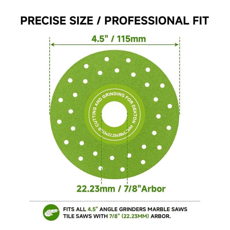 4.5" Ultra-Thin Diamond Grinding Disc for Angle Grinder – Double-Sided Cutting & Grinding Blade for Tile, Granite & Marble