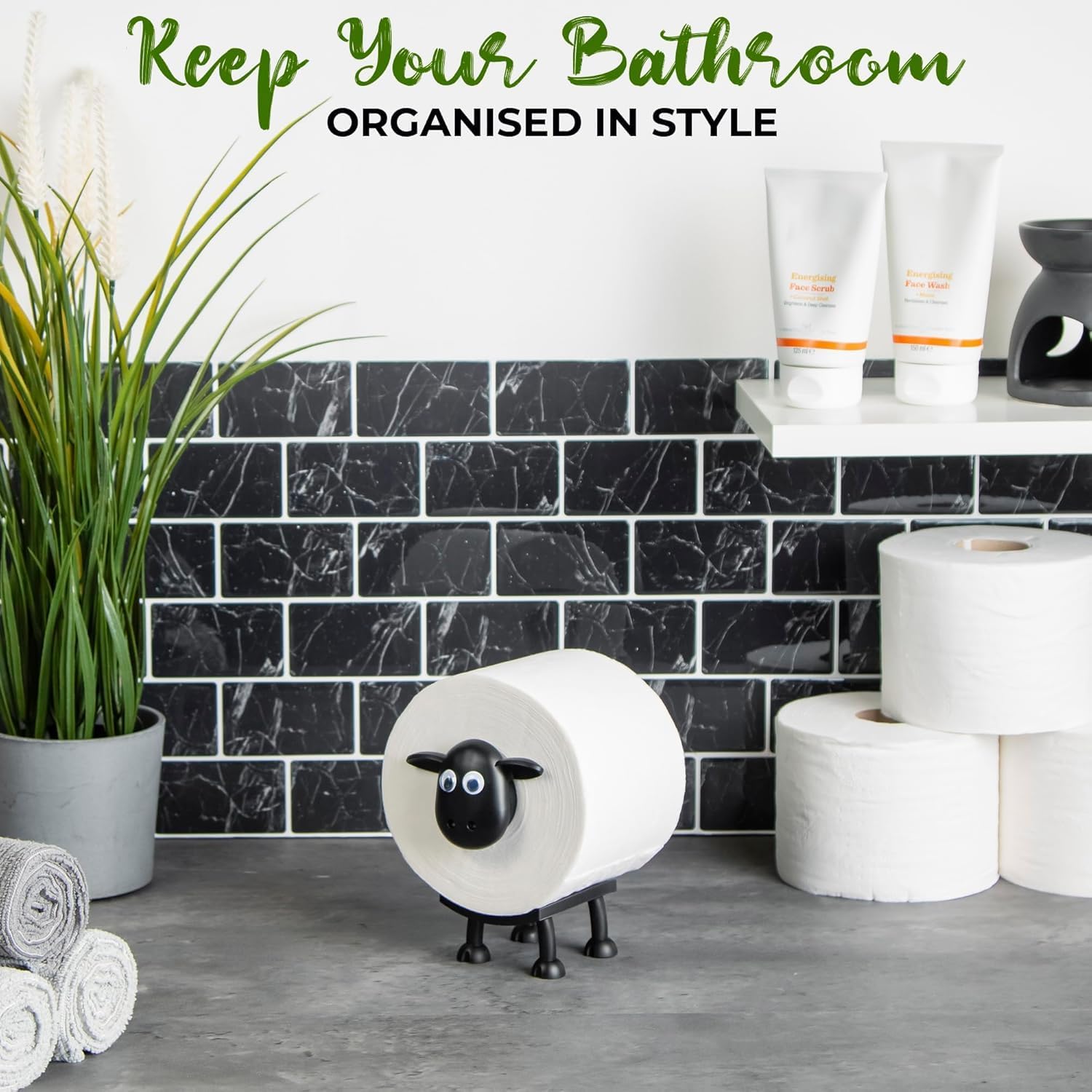 Animal Toilet Paper Holder – Funny Freestanding Bathroom Roll Storage Decor