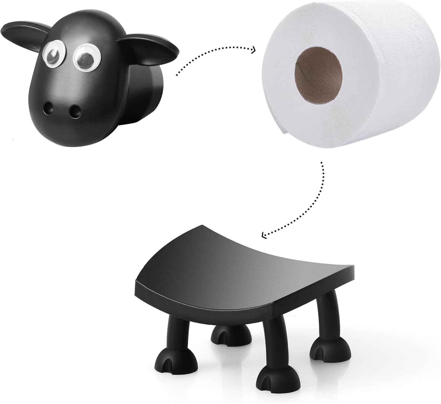 Animal Toilet Paper Holder – Funny Freestanding Bathroom Roll Storage Decor