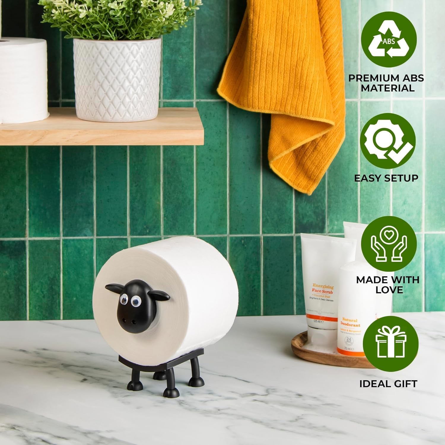 Animal Toilet Paper Holder – Funny Freestanding Bathroom Roll Storage Decor