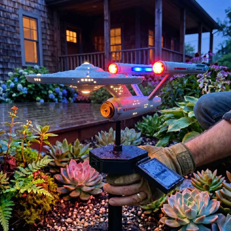 Sci-Fi Spaceship Solar Garden Stake Light