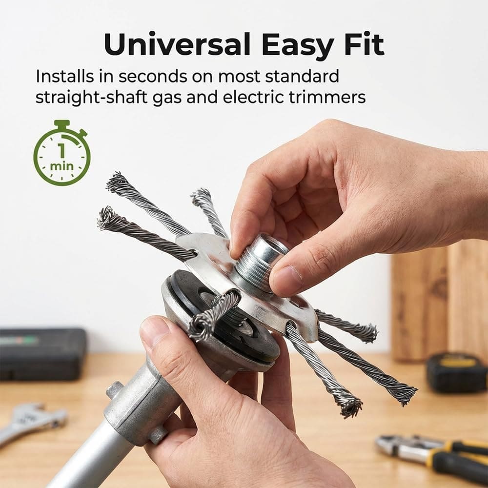 Buy 1 Get 1 Free – 6" Steel Wire Weed Trimmer Head for Cordless String Trimmers